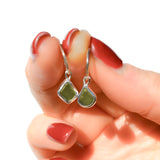 Green Sea Glass Hoops