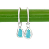 Blue Sea Glass Hoops