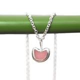 Pink Sea Glass Heart Necklace