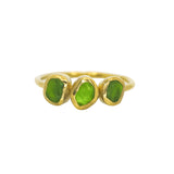 Green Sea Glass, Gold Vermeil - Size T