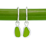 Green Sea Glass Hoops