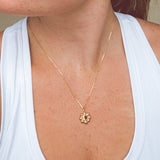 Sea Glass Sun Necklace - Gold Vermeil