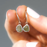 Green Sea Glass Hoops