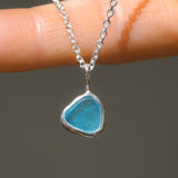 Blue Sea Glass Necklace
