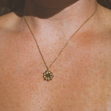 Sea Glass Sun Necklace - Gold Vermeil