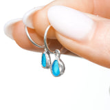 Blue Sea Glass Hoops