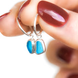 Blue Sea Glass Hoops