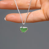 Green Sea Glass Heart Necklace