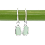 Green Sea Glass Hoops