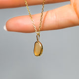 Yellow/Orange Sea Glass Necklace - Gold Vermeil