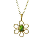 Sea Glass Flower Necklace -  Gold Vermeil