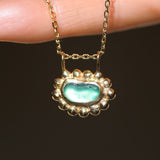 Sea Glass Sun Necklace - Gold Vermeil