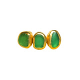 Green Sea Glass, Gold Vermeil - Size L