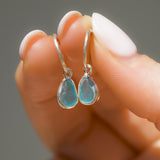 Blue Sea Glass Hoops
