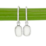 White Sea Glass Hoops