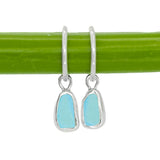 Blue Sea Glass Hoops