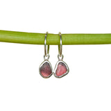 Pink/Purple Sea Glass Hoops