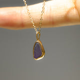 Purple Sea Glass Necklace - Gold Vermeil