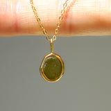 Green Sea Glass Necklace - Gold Vermeil