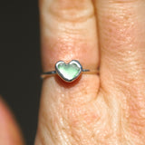 Green Sea Glass Heart - Size O 1/2