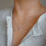 Pink Sea Glass Heart Necklace