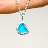 Blue Sea Glass Necklace