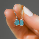 Blue Sea Glass Hoops