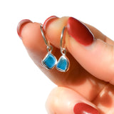 Blue Sea Glass Hoops