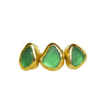 Green Sea Glass, Gold Vermeil - Size O