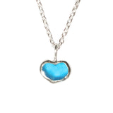 Blue Sea Glass Heart Necklace