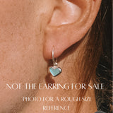 Blue Sea Glass Heart Hoops