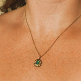 Sea Glass Sun Necklace - Gold Vermeil