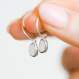 White Sea Glass Hoops