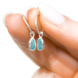 Blue Sea Glass Hoops
