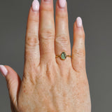 Green Sea Glass, Gold Vermeil - Size O