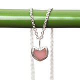 Pink Sea Glass Heart Necklace