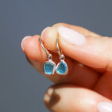 Blue Sea Glass Hoops