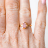 Pink Sea Glass, Gold Vermeil - Size M