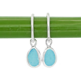 Blue Sea Glass Hoops