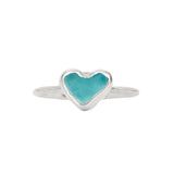 Blue Sea Glass Heart - Size P