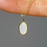White Sea Glass Necklace - Gold Vermeil