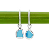 Blue Sea Glass Hoops