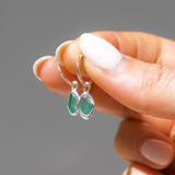 Green Sea Glass Hoops