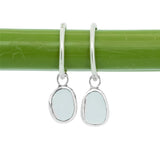 Light Blue Sea Glass Hoops