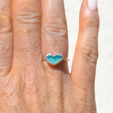 Blue Sea Glass Heart - Size N