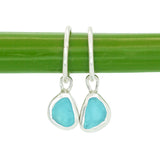 Blue Sea Glass Hoops