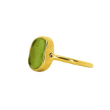 Green Sea Glass, Gold Vermeil - Size O