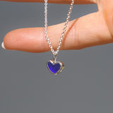 Blue Sea Glass Heart Necklace