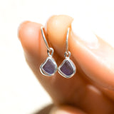 Purple Sea Glass Hoops