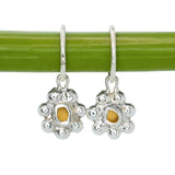 Yellow/Orange Sea Glass Sun Hoops